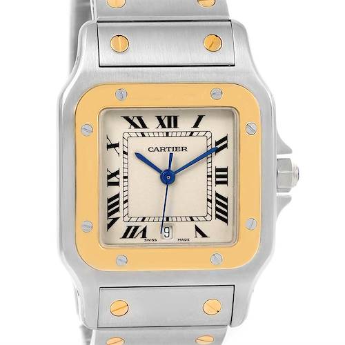 Photo of Cartier Santos Galbee Large Steel 18K Yellow Gold Quartz Watch 1566