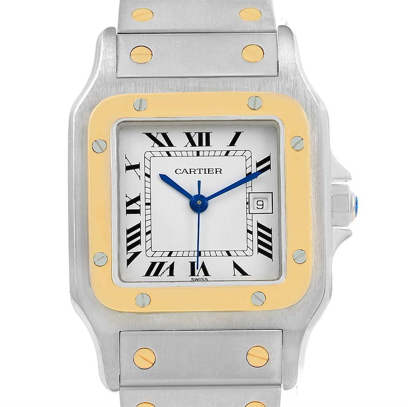 Cartier Santos Galbee Steel 18K Yellow Gold Mens Watch W20058C4 SwissWatchExpo