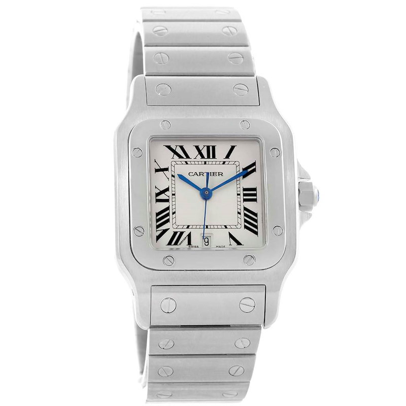 Cartier Santos Galbee Silver Dial Steel Unisex Watch W20060D6 SwissWatchExpo
