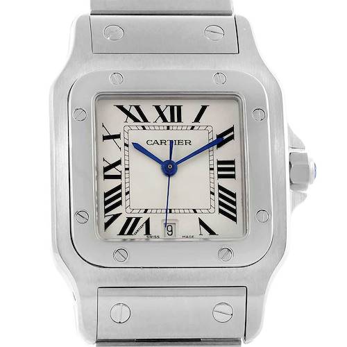 Photo of Cartier Santos Galbee Silver Roman Dial Steel Unisex Watch W20060D6 Box