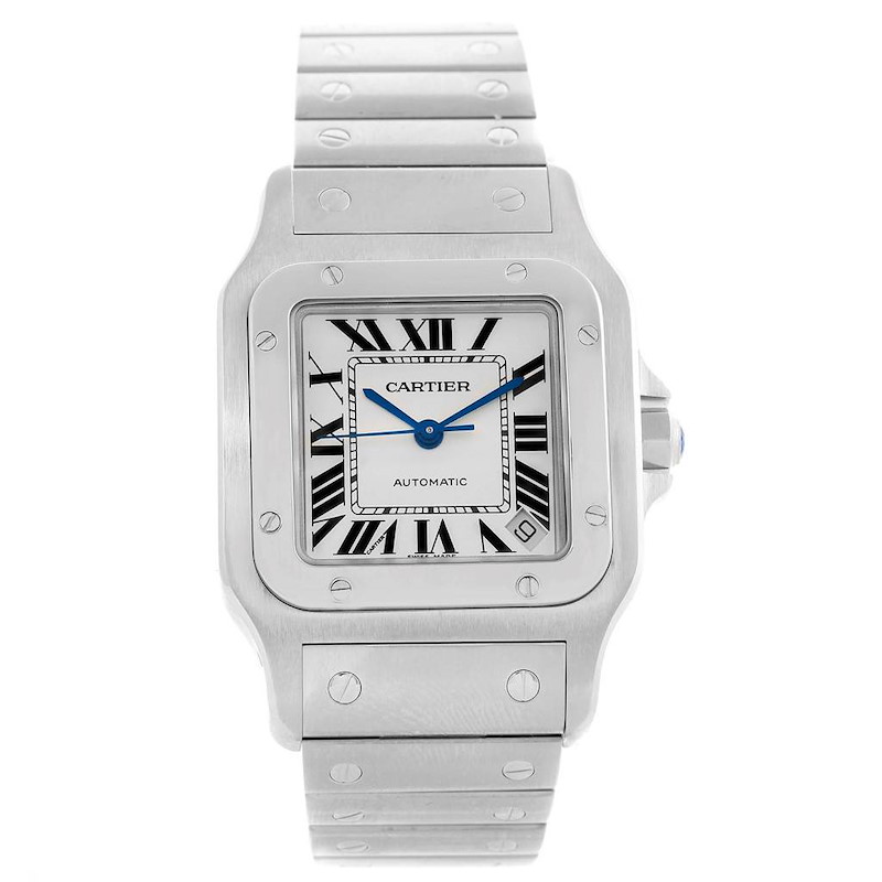 Cartier Santos Galbee XL Steel Mens Automatic Watch W20098D6 Box SwissWatchExpo