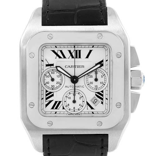 Photo of Cartier Santos 100 X-Large Silver Dial Chronograph Watch W20090X8