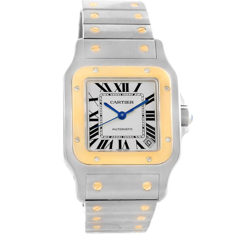 Cartier Santos Galbee XL Steel Yellow Gold Mens Watch W20099C4 Box Papers SwissWatchExpo