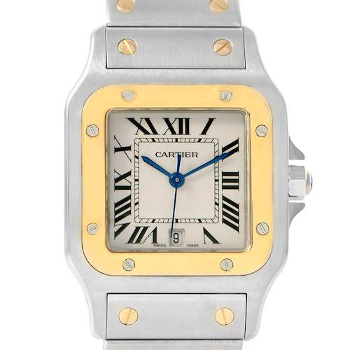 Photo of Cartier Santos Galbee Large Steel Yellow Gold Watch W20011C4 Box Papers