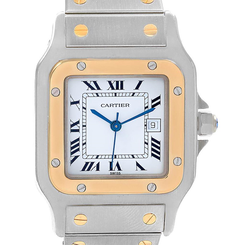 Cartier Santos Galbee Steel Yellow Gold Automatic Mens Watch 1172961 SwissWatchExpo