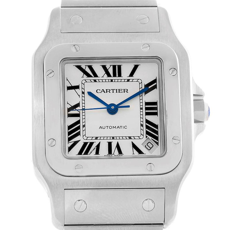 Cartier Santos Galbee XL Steel Mens Automatic Watch W20098D6 Box Papers SwissWatchExpo