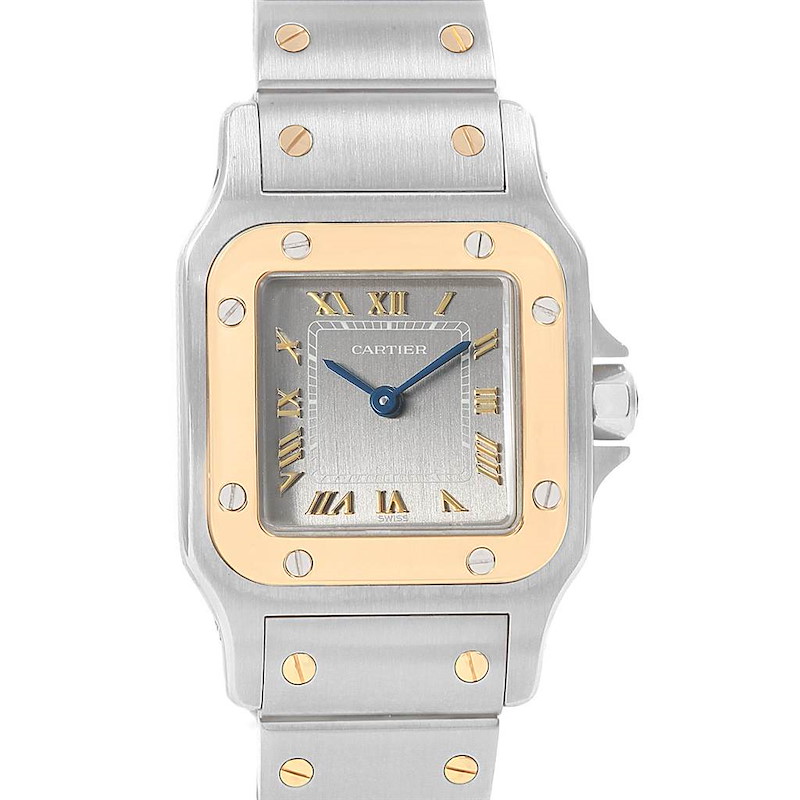 Cartier Santos Galbee Large Steel 18K Yellow Gold Quartz Watch 1057930 SwissWatchExpo