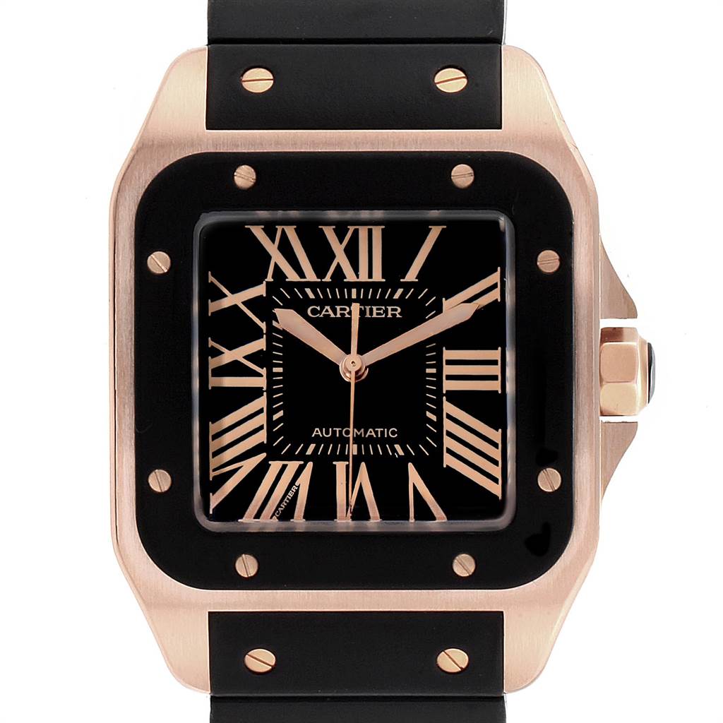 black and gold cartier watch
