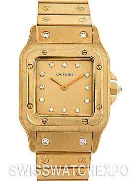 Photo of Cartier Santos Vintage 18k y Gold Diamond Automatic Watch