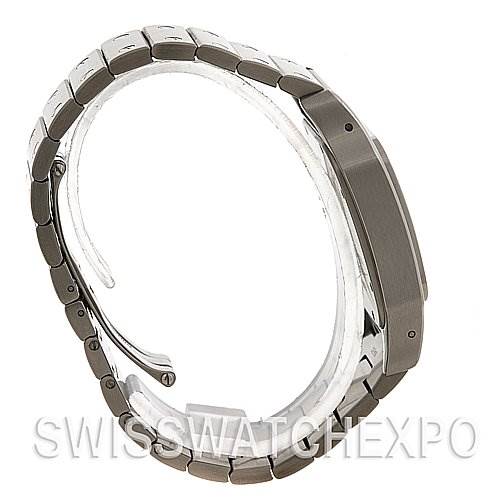 The image shows a side view of the Cartier Santos W20098D6 Stainless Steel Silver Dial W20098D6 Stainless Steel Silver Dial model watch, focusing on the bracelet and casing.