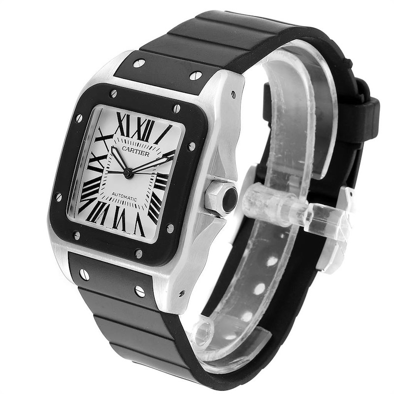 cartier santos 100 xl rubber strap
