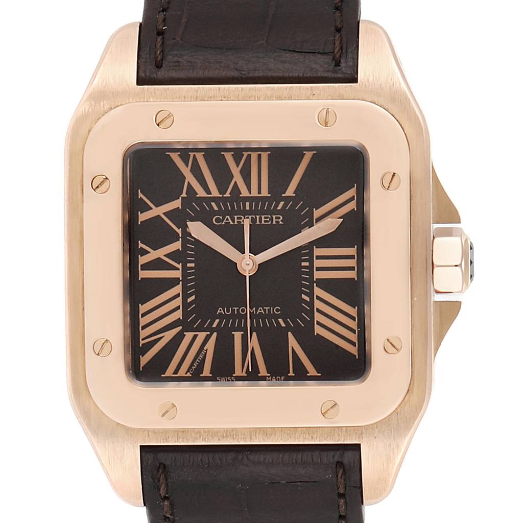 cartier santos 100 xl mens gold & steel watch