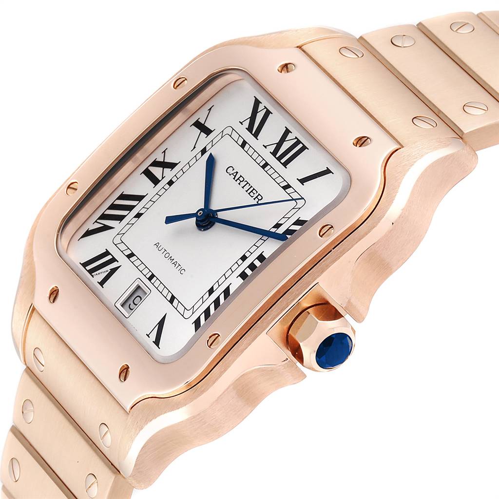 Cartier Santos 100 XL Rose Gold Two Leather Straps Mens Watch WGSA0007