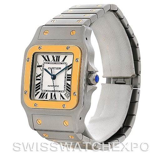 Cartier Santos Galbee XL Steel and 18K Yellow Gold Mens Watch W20099C4 SwissWatchExpo
