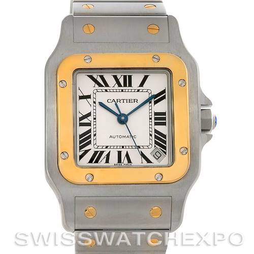 Photo of Cartier Santos Galbee 18kt Yellow Gold Steel XL Mens Watch W20099C4