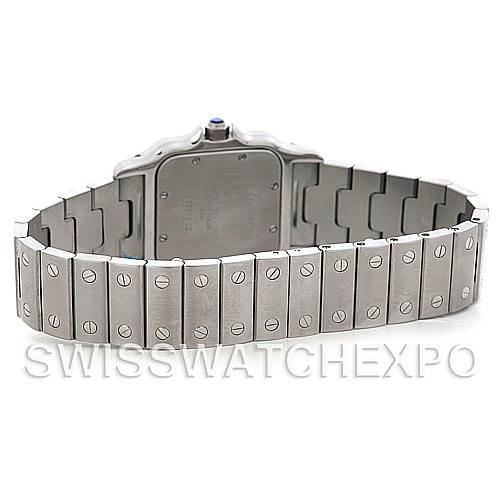 This image shows the back and bracelet of the Cartier Santos W20060D6 Men
s Stainless Steel Silver Dial W20060D6 Men
s Stainless Steel Silver Dial watch.