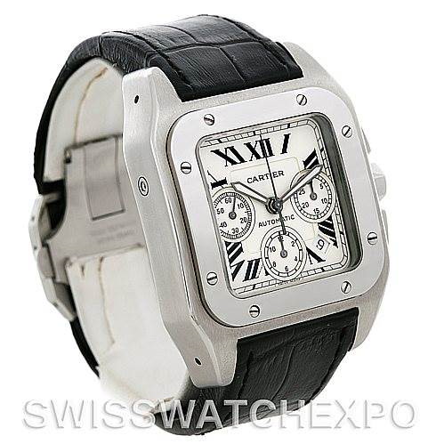 Cartier Santos 100 X-Large Chronograph Watch W20090X8 SwissWatchExpo