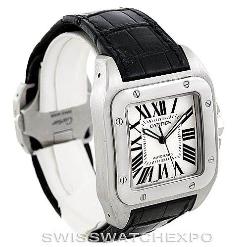Cartier Santos 100 Steel Automatic Large Mens Watch W20073X8 SwissWatchExpo