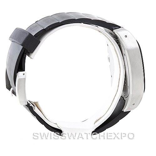 The image shows a side profile view of a Cartier Santos W20121U2 Men
s Stainless Steel Silver Dial W20121U2 Men
s Stainless Steel Silver Dial watch, highlighting the case and strap.