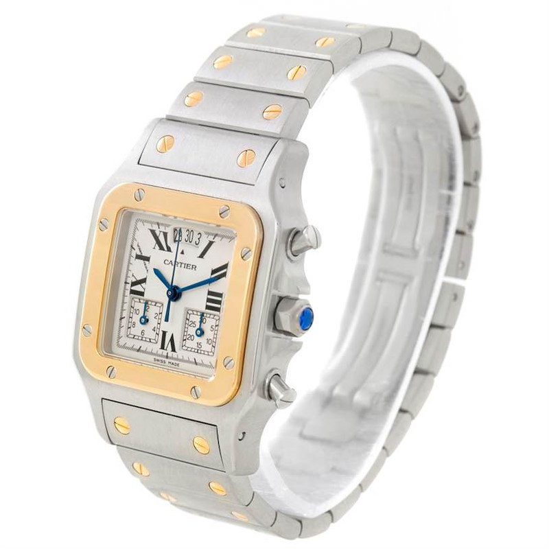 Cartier Santos Chronoflex Steel 18K Yellow Gold Watch W20042C4 Unworn SwissWatchExpo