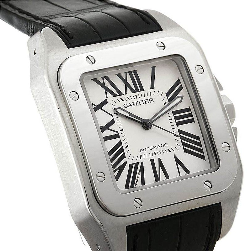 Cartier Santos 100 W20073X8 Mens Stainless Watch Unworn SwissWatchExpo