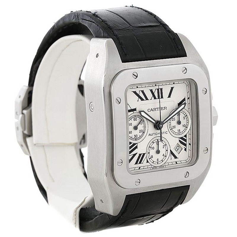 Cartier Santos 100 X-Large Chronograph Watch W20090X8 SwissWatchExpo