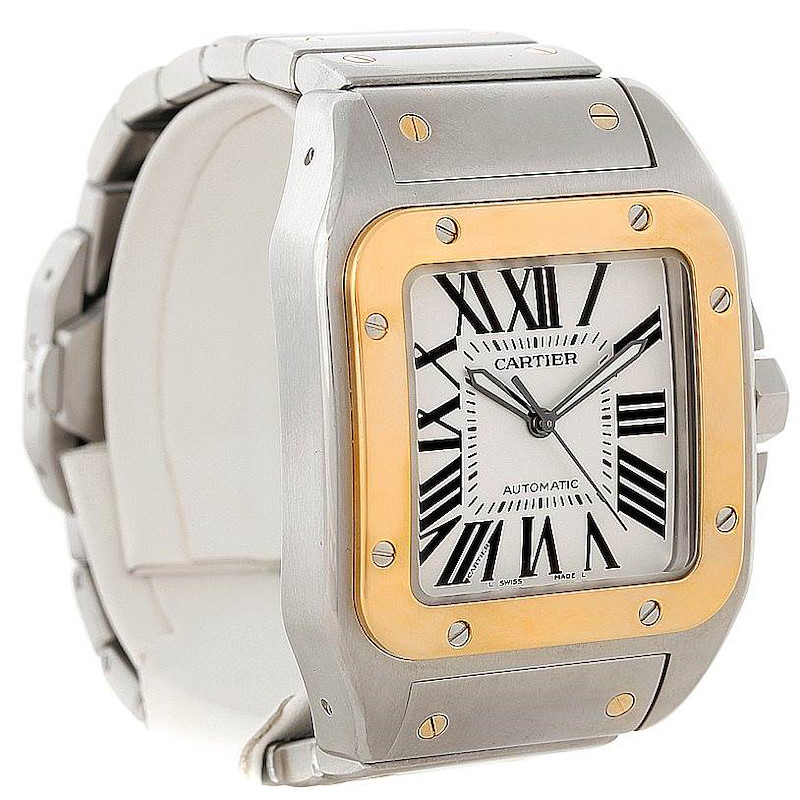 Cartier Santos 100 XL Gold and Steel Watch W200728G SwissWatchExpo