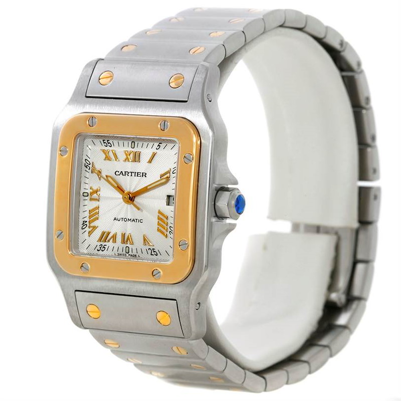 Cartier Santos Galbee Large Steel 18K Yellow Gold Watch W20058C4 SwissWatchExpo