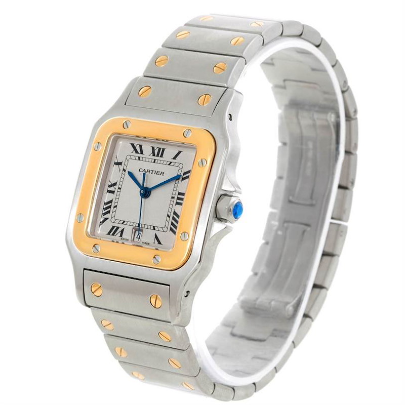 Cartier Santos Galbee Large Steel 18K Yellow Gold Watch W20011C4 SwissWatchExpo
