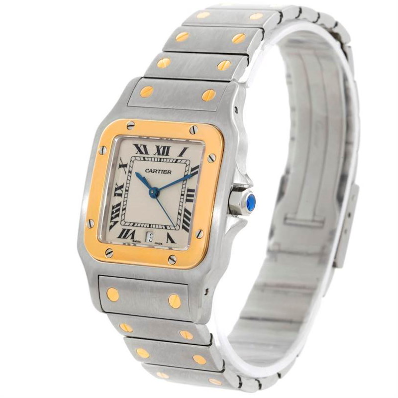 Cartier Santos Galbee Large Steel 18K Yellow Gold Watch SwissWatchExpo