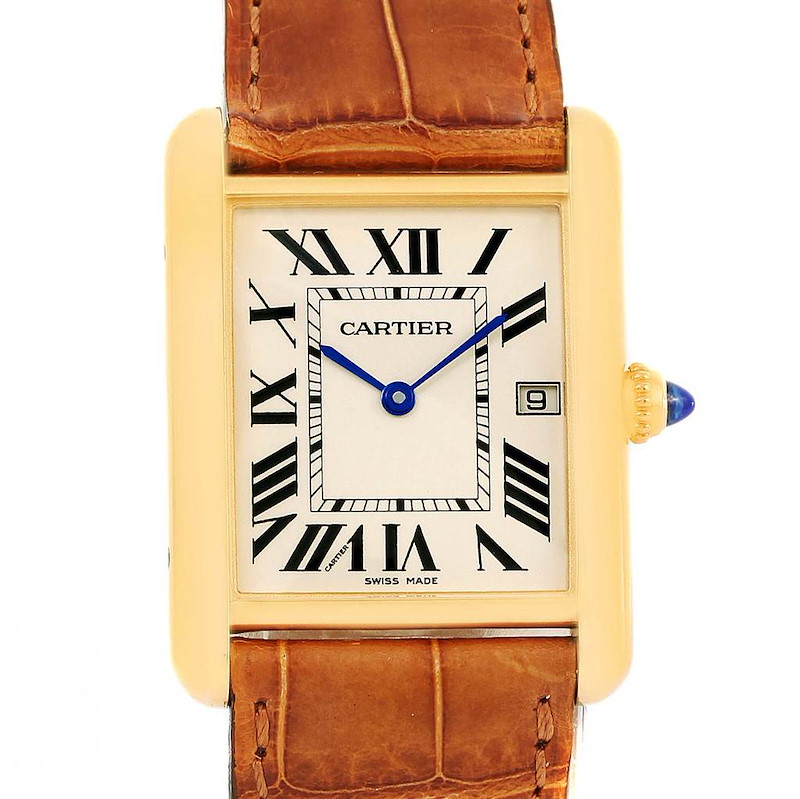 Cartier Tank Louis 18k Yellow Gold Watch W1529756 Box Papers SwissWatchExpo