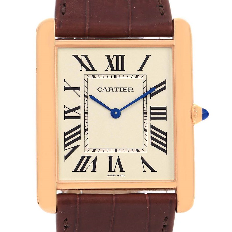 Cartier Tank Louis XL 18k Rose Gold Manual Winding Watch W1560017 SwissWatchExpo
