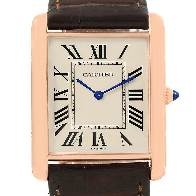 Cartier Tank Louis XL 18k Rose Gold Manual Winding Watch W1560017 SwissWatchExpo