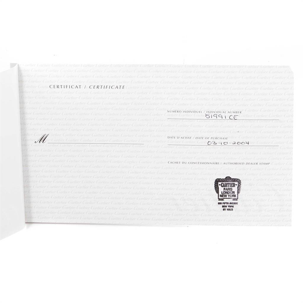 The image shows a close-up of the Best Quality
ity certificate for the Tank Louis model by Cartier.