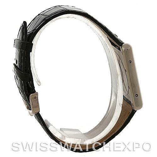 The image displays a side view of a Cartier Tank Louis W1540956 White Gold White Dial W1540956 White Gold White Dial watch, showcasing the band and side of the rectangular case.
