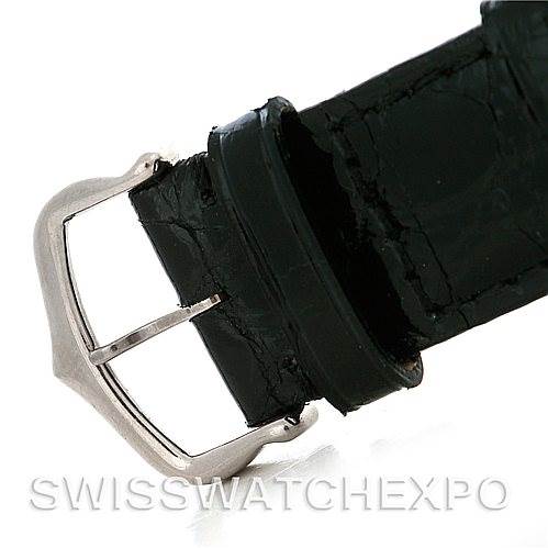 The image shows the buckle and strap of a Cartier Tank Louis W1540956 Men's White Gold White Dial W1540956 Men's White Gold White Dial watch at a close-up angle.