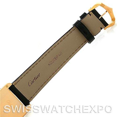 The image shows a back view of the Tank Louis model watch strap by Cartier, focusing on the strap and buckle.