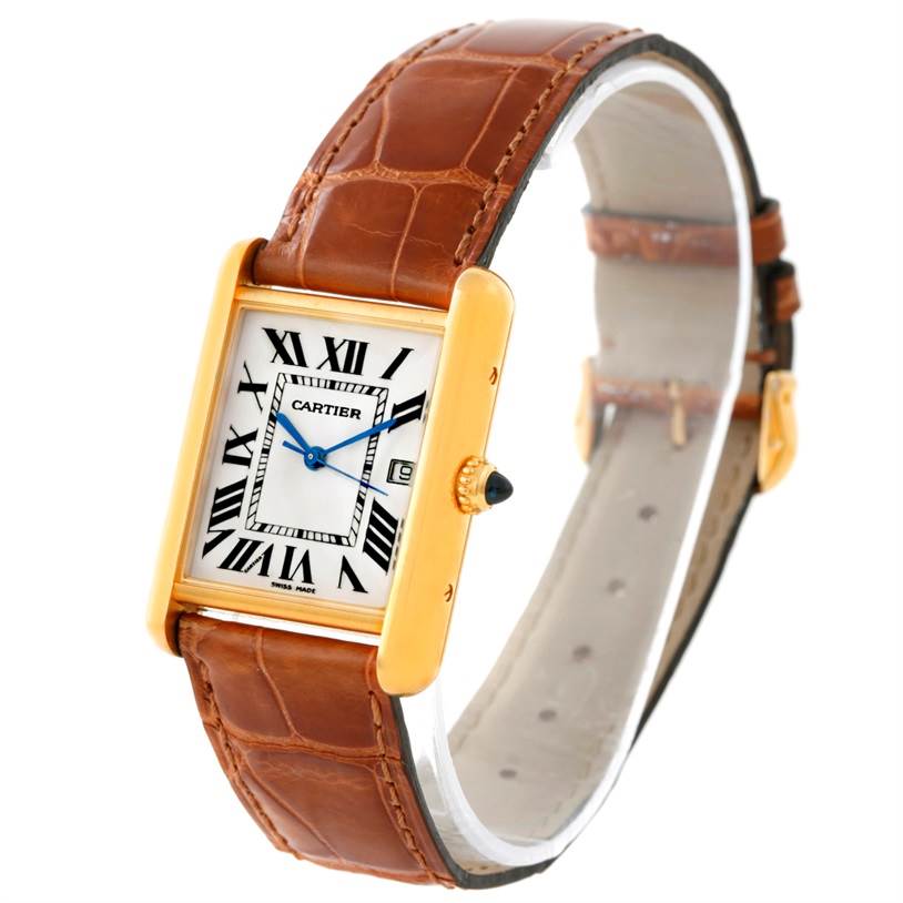 Cartier Tank Louis Mens 18k Yellow Gold Watch W1529756 | SwissWatchExpo