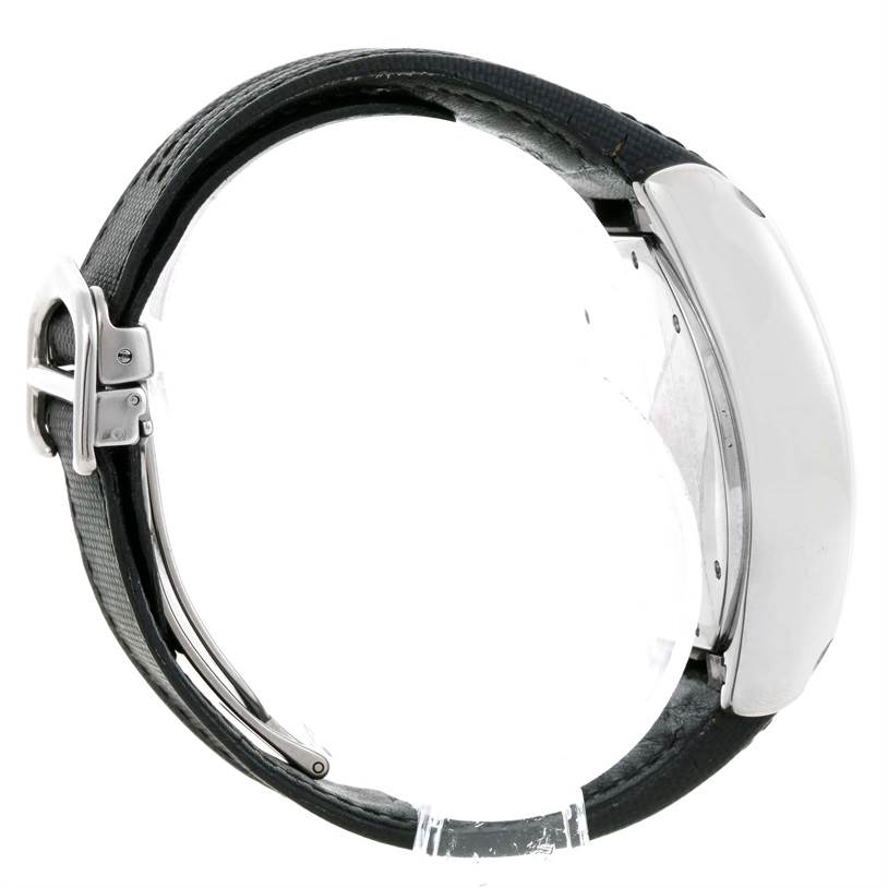 This image shows a side profile of the Cartier Roadster W62020X6 Men
s Stainless Steel Black Dial W62020X6 Men
s Stainless Steel Black Dial watch, focusing on the strap and case.