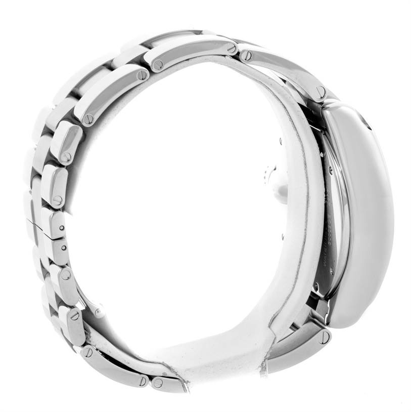 The image shows a side view of the Cartier Roadster W62006X6 Men's Stainless Steel Silver Dial W62006X6 Men's Stainless Steel Silver Dial model watch, highlighting the bracelet and the case.