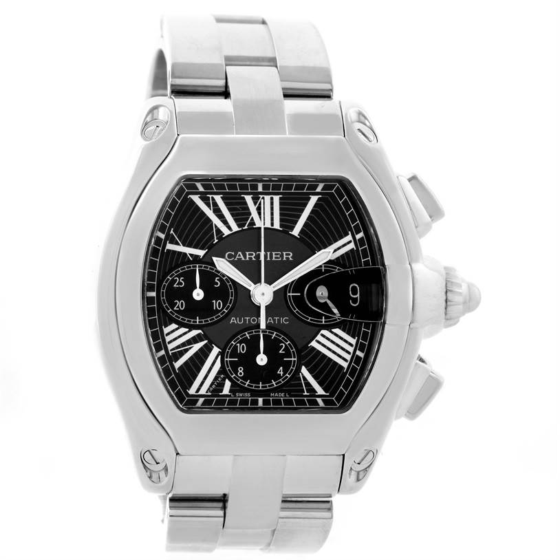 Cartier Roadster Chronograph Black Dial Steel Automatic Watch W62020X6 ...