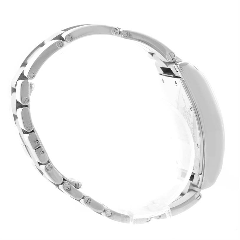 The image shows a Cartier Roadster W62025V3 Men's Stainless Steel Silver Dial W62025V3 Men's Stainless Steel Silver Dial watch from a side angle, highlighting the bracelet and case side.