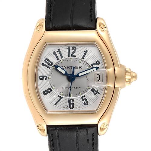 Photo of Cartier Roadster 18K Yellow Gold Silver Dial Mens Watch W62005V2