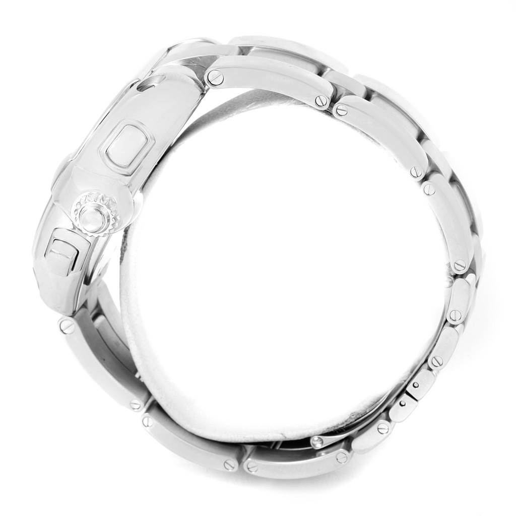 The image shows the bracelet and clasp of a Cartier Roadster W62019X6 Men's Stainless Steel Silver Dial W62019X6 Men's Stainless Steel Silver Dial watch from a side angle.