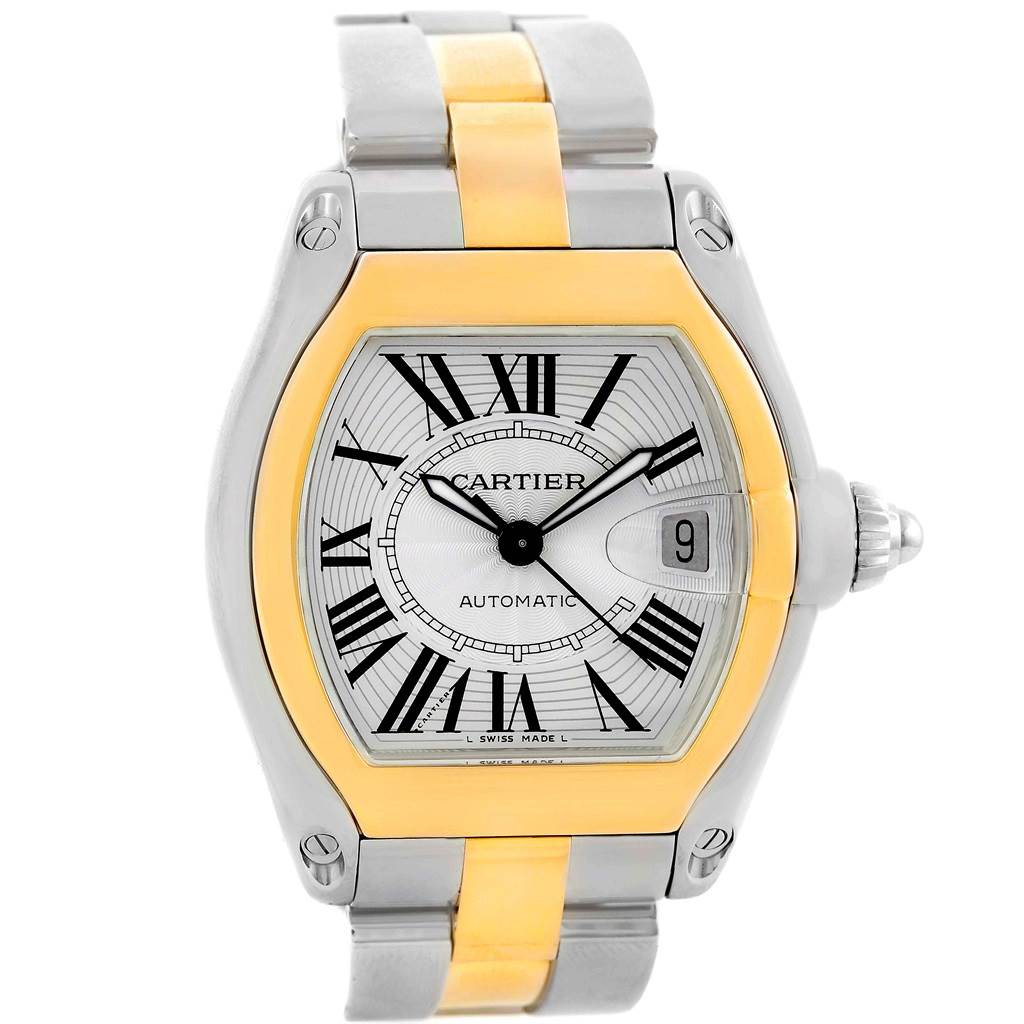 Cartier Roadster 18k Yellow Gold Stainless Steel Mens Watch W62031Y4 ...