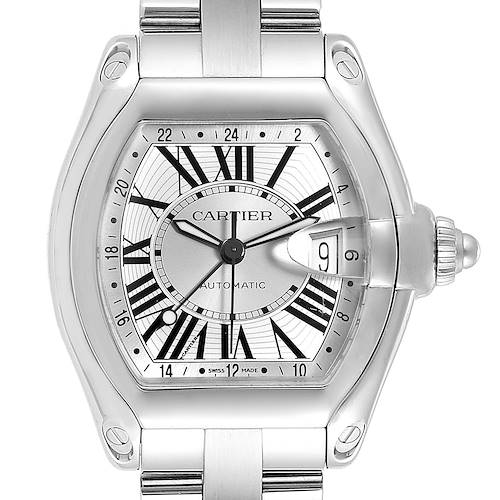 Photo of Cartier Roadster GMT Silver Dial Stainless Steel Mens Watch W62032X6
