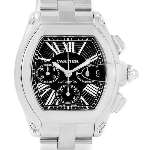 Photo of Cartier Roadster Chronograph Black Dial Stainless Steel Watch W62020X6