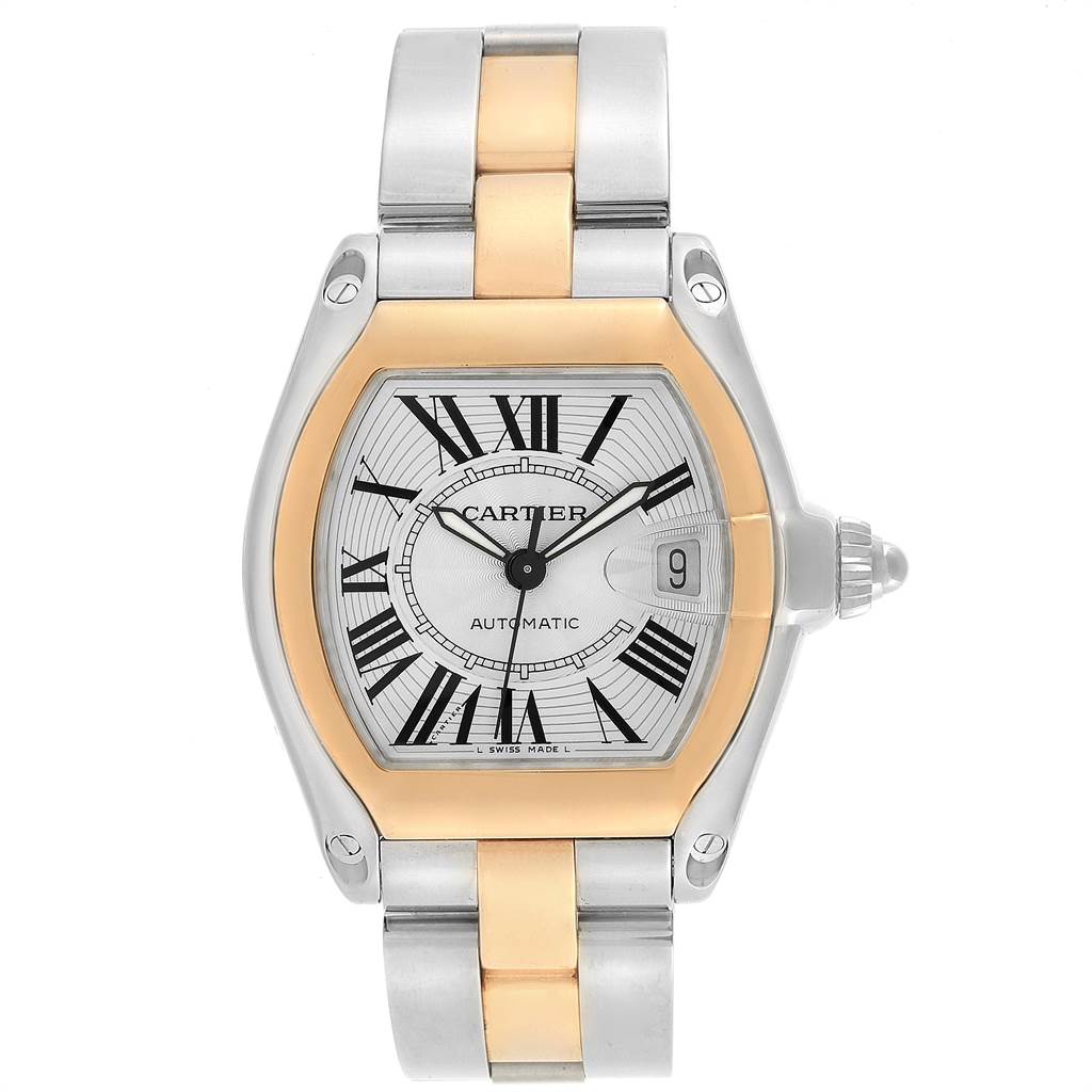 Cartier Roadster Yellow Gold Steel Automatic Mens Watch W62031Y4 ...