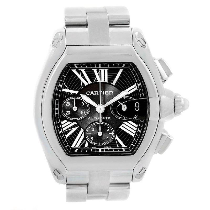 Cartier Roadster Chronograph Black Dial Automatic Mens Watch W62020X6 SwissWatchExpo