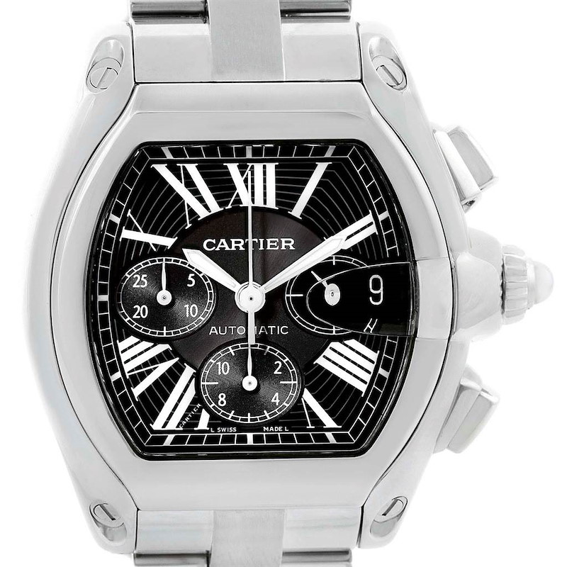 Cartier Roadster Chronograph Black Dial Automatic Mens Watch W62020X6 SwissWatchExpo